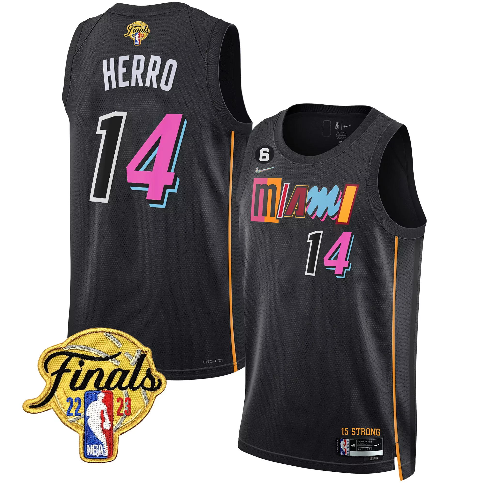 miami heat love 42 men s pink all stitched jersey with finals patch 2023