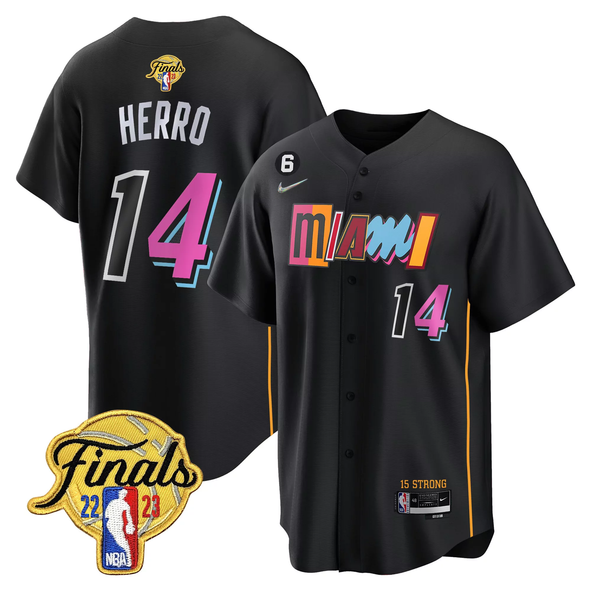 miami heat love 42 men s pink all stitched jersey with finals patch 2023