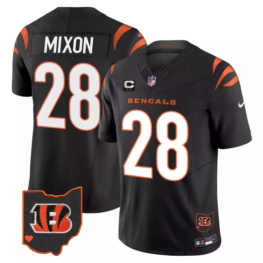 Mixon 28 Cincinnati Bengals 2023 Black Stitched Jersey | Men’s Style | For Game Day | For Men, Women & You