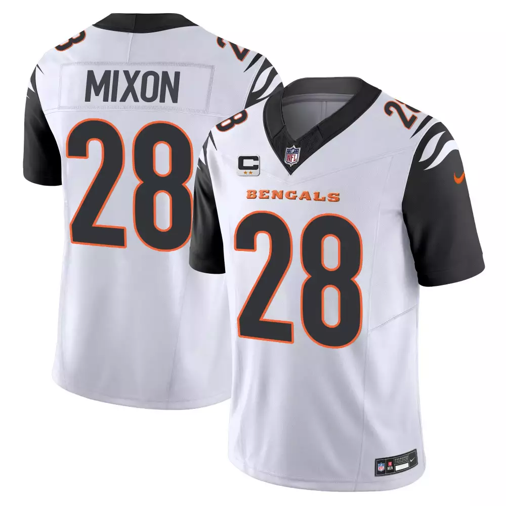 mixon 28 men s cincinnati bengals black all stitched jersey with name patch 2023