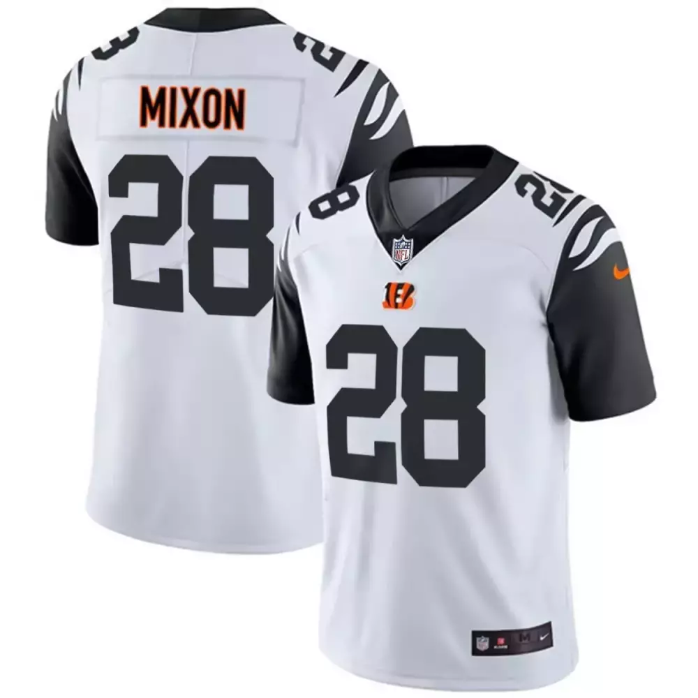 mixon 28 men s cincinnati bengals black all stitched jersey with name patch 2023