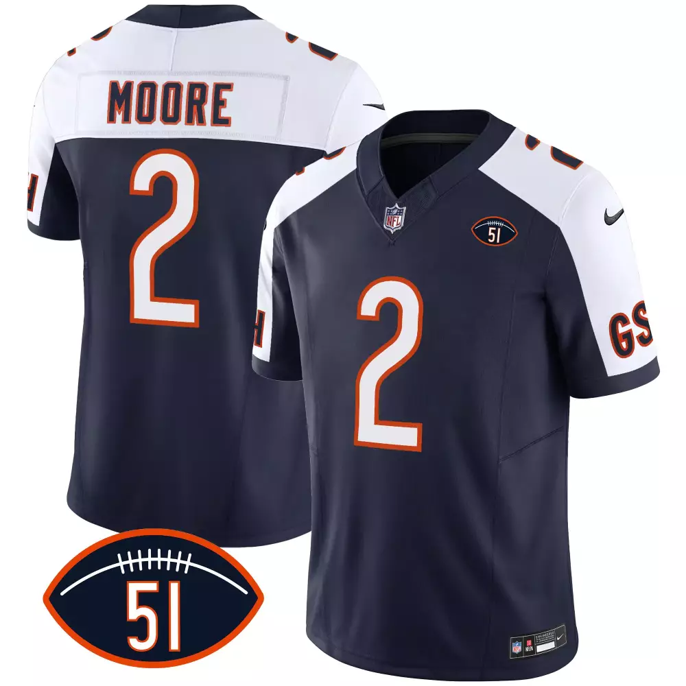 Moore 2 Denver Broncos 2023 Stitched Jersey | Navy | Men's Style | For Men, Women & Youth