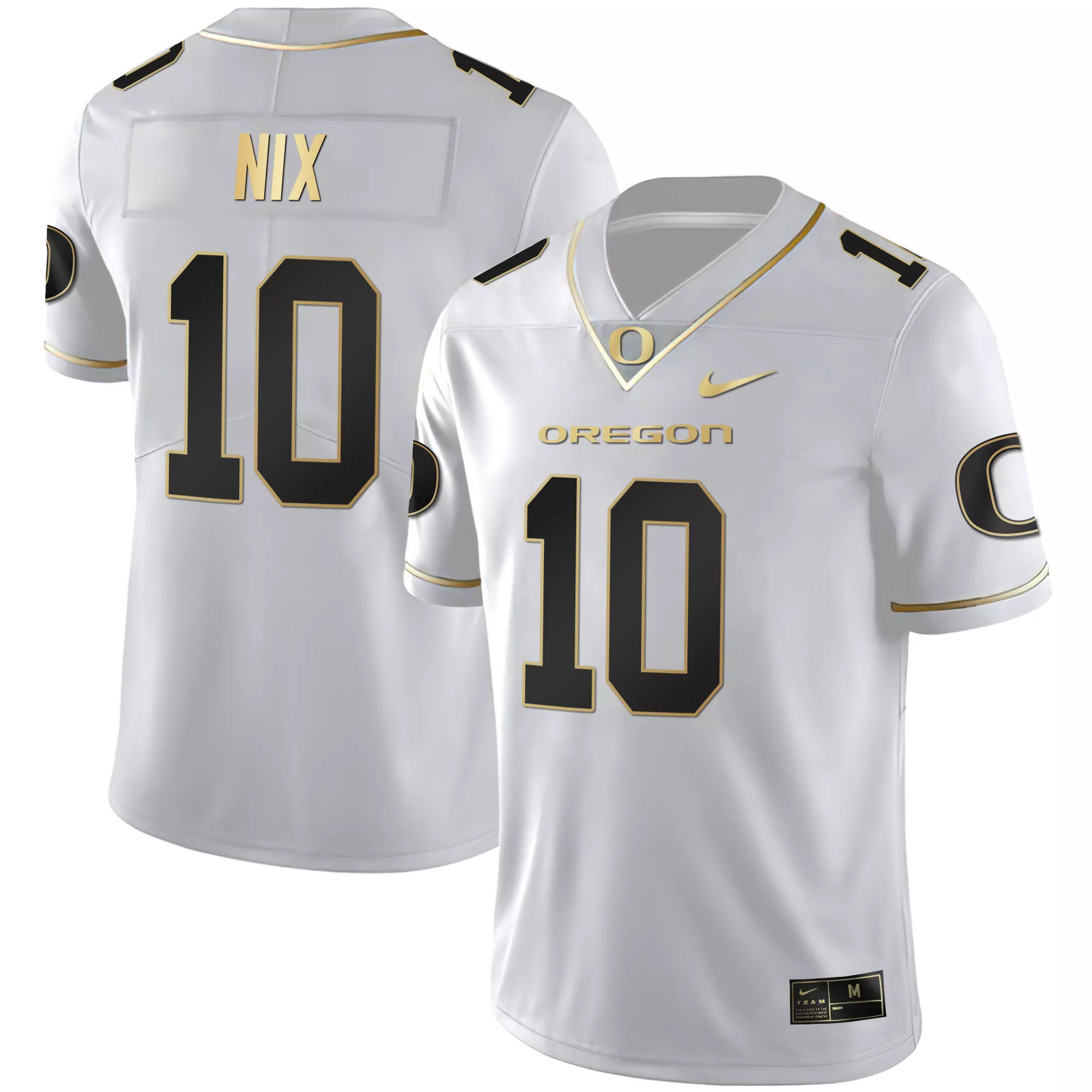 nix 10 oregon white men s stitched jersey with name patch 2023