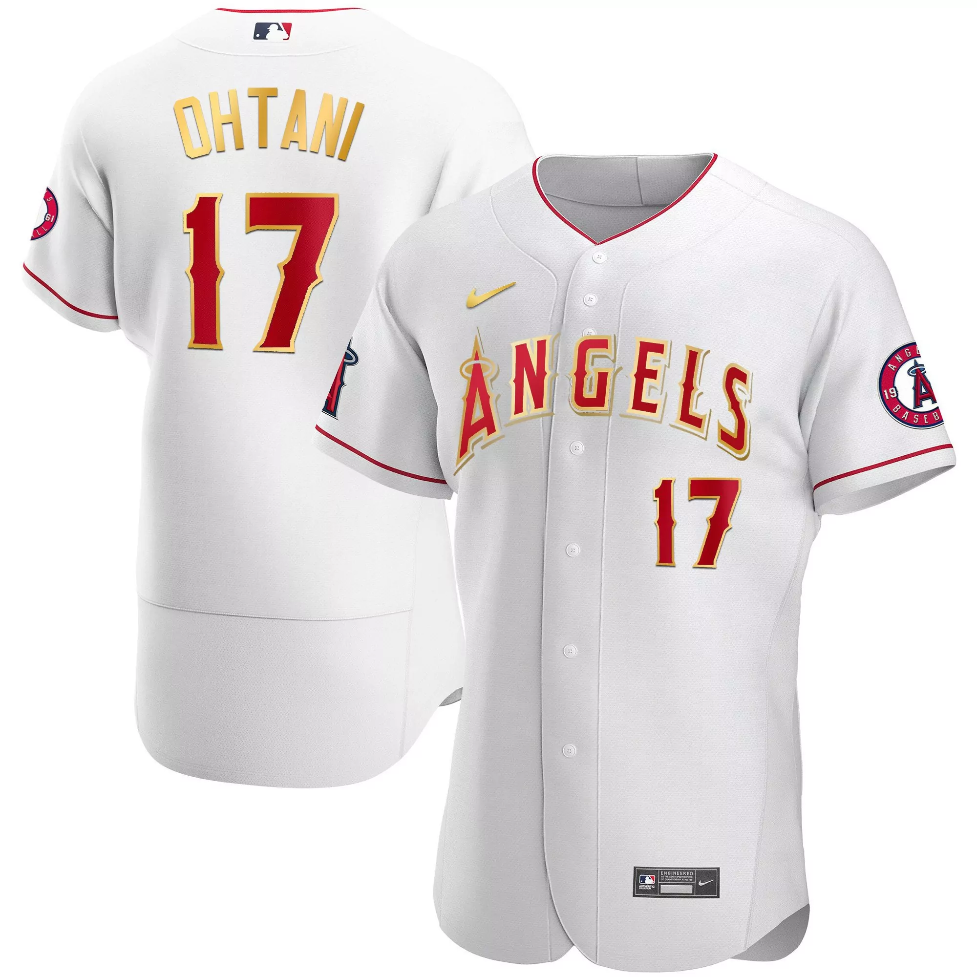 ohtani 17 los angeles angels men s white all stitched jersey name patch 2023 2