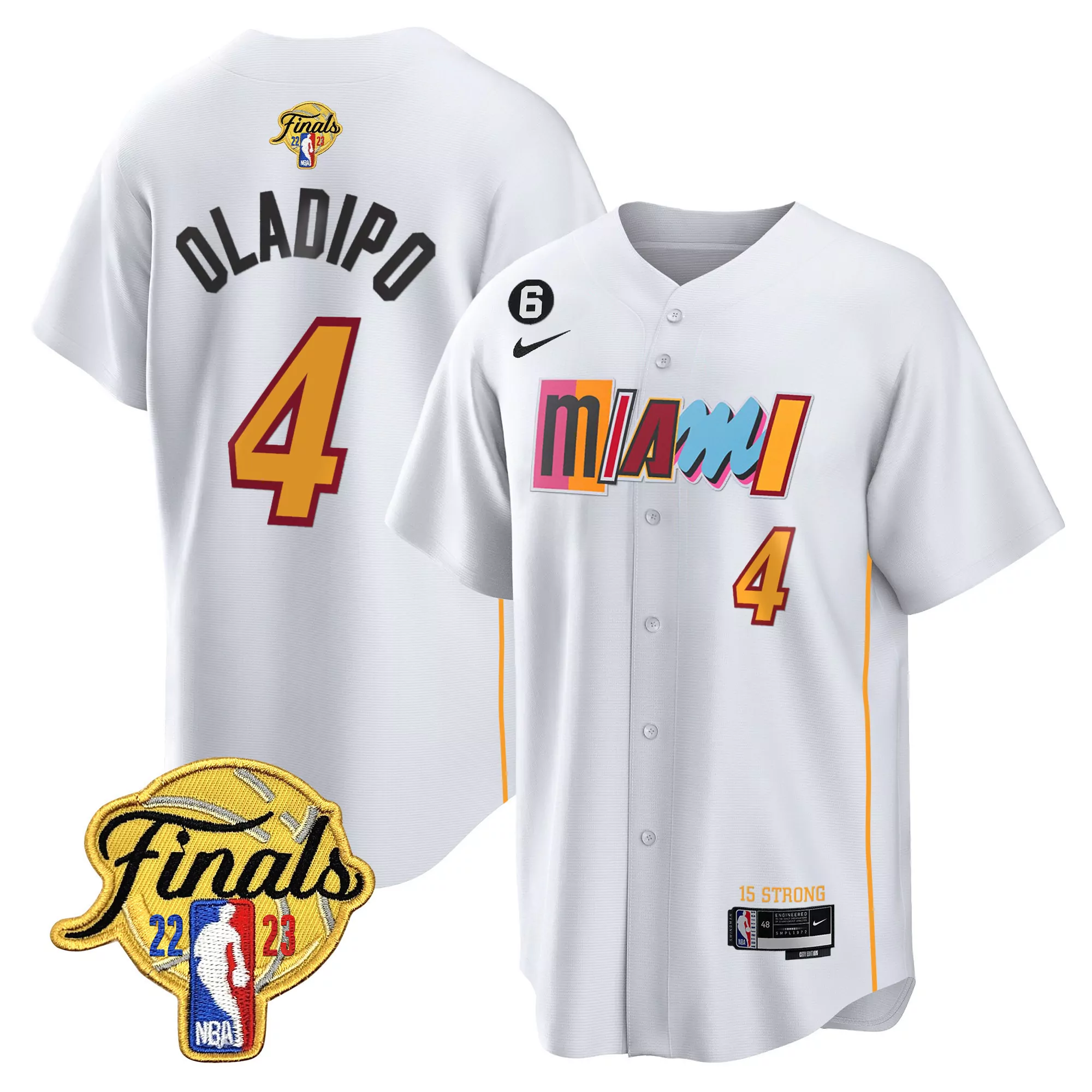 oladipo 4 miami heat 2023 finals patch men s all stitched jersey white