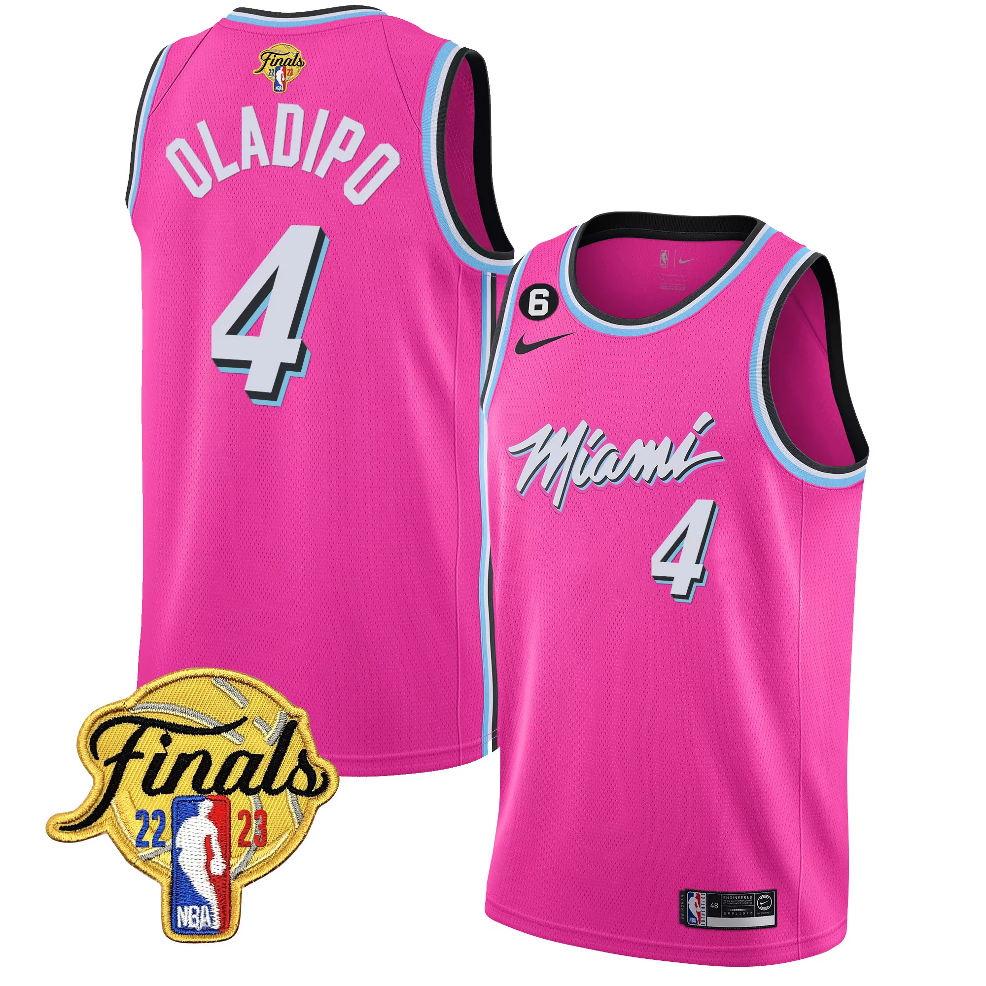 oladipo 4 miami heat 2023 finals patch men s all stitched jersey white