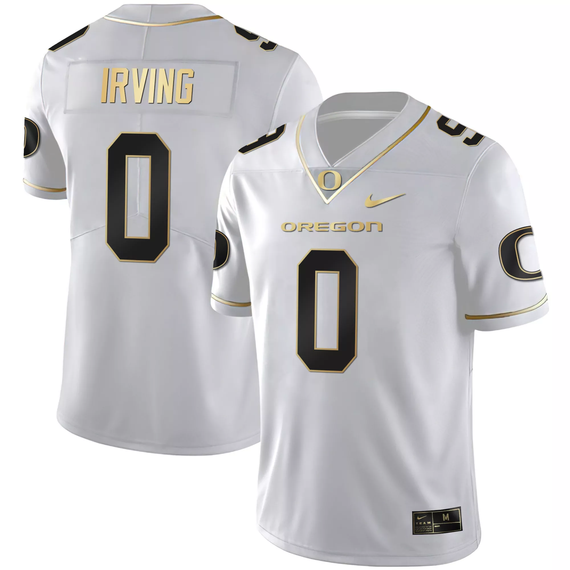 oregon ducks men s white stitched jersey 2023 irving 0 name patch