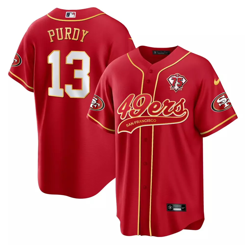 Purdy 13 San Francisco 49ers 2023 Red Jersey | All Stitched with Name Patch | Men’s Style Fan Gear | For Men, Women & You