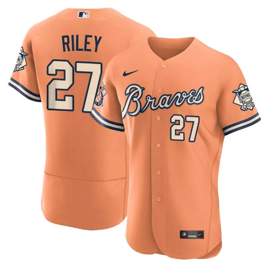 Riley 27 Atlanta Braves Men's Black Stitched Jersey | 2023 with Name Patch | Outkast Style Fan Gear | For Men, Women & Youth