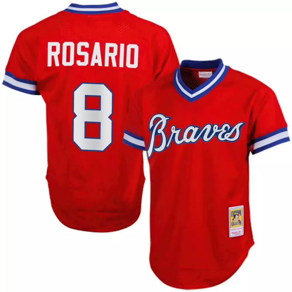 rosario 8 atlanta braves women s navy stitched jersey with name patch 2021 champions