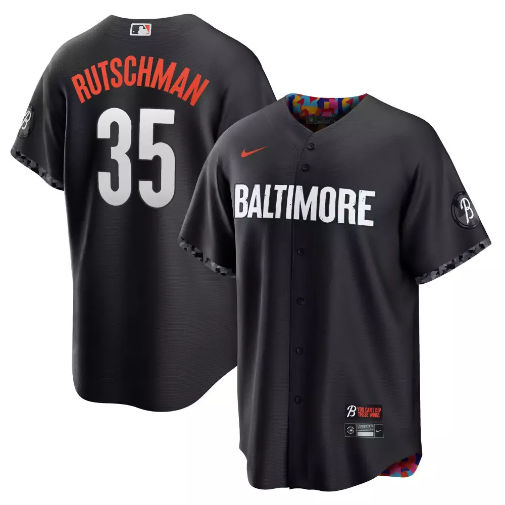 Rutschman 35 Baltimore Orioles 2023 Black Stitched Jersey | Men's Name Patch | Stylish Fan Gear | For Men, Women & Youth