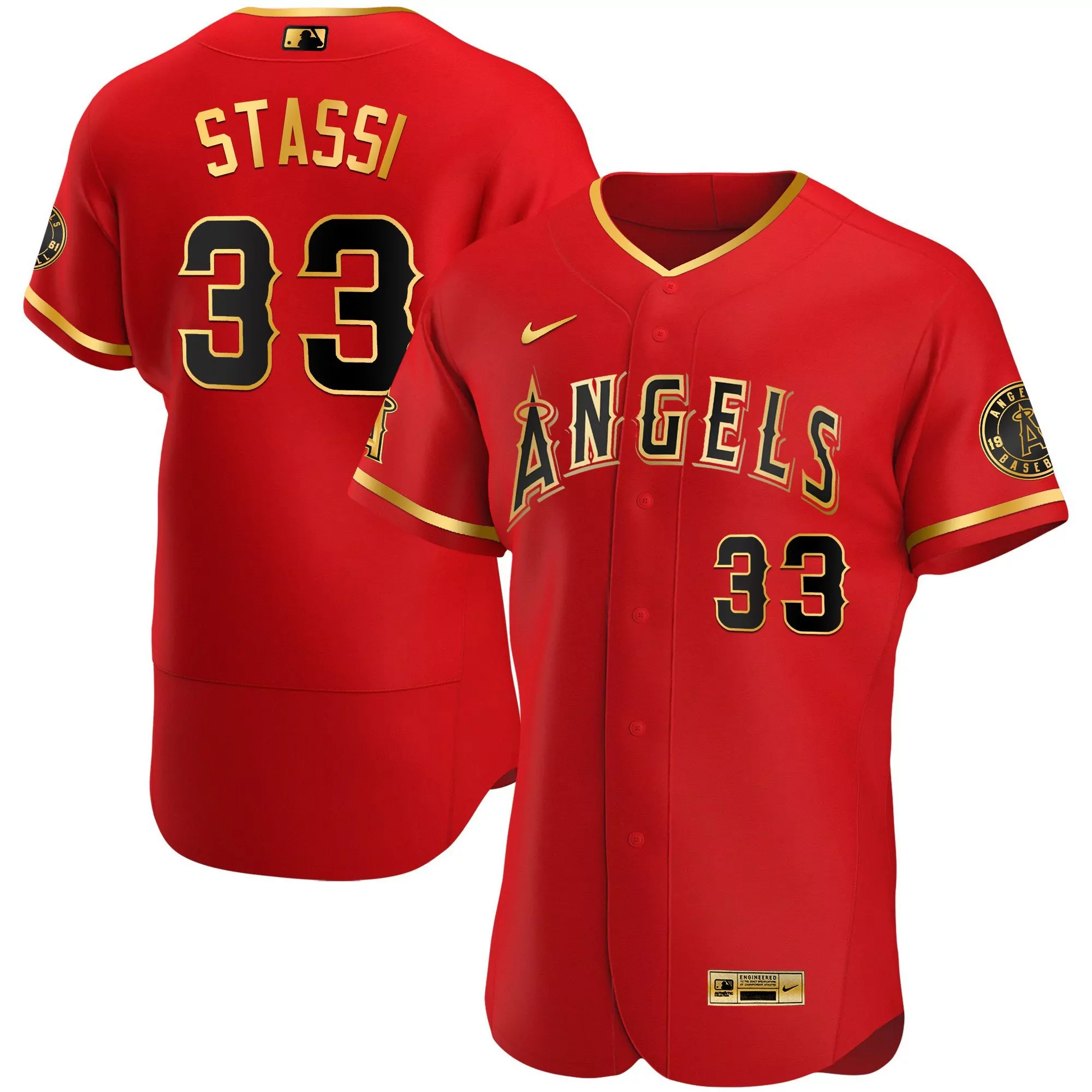 stassi 33 men s los angeles angels red all stitched jersey name patch 2023 2