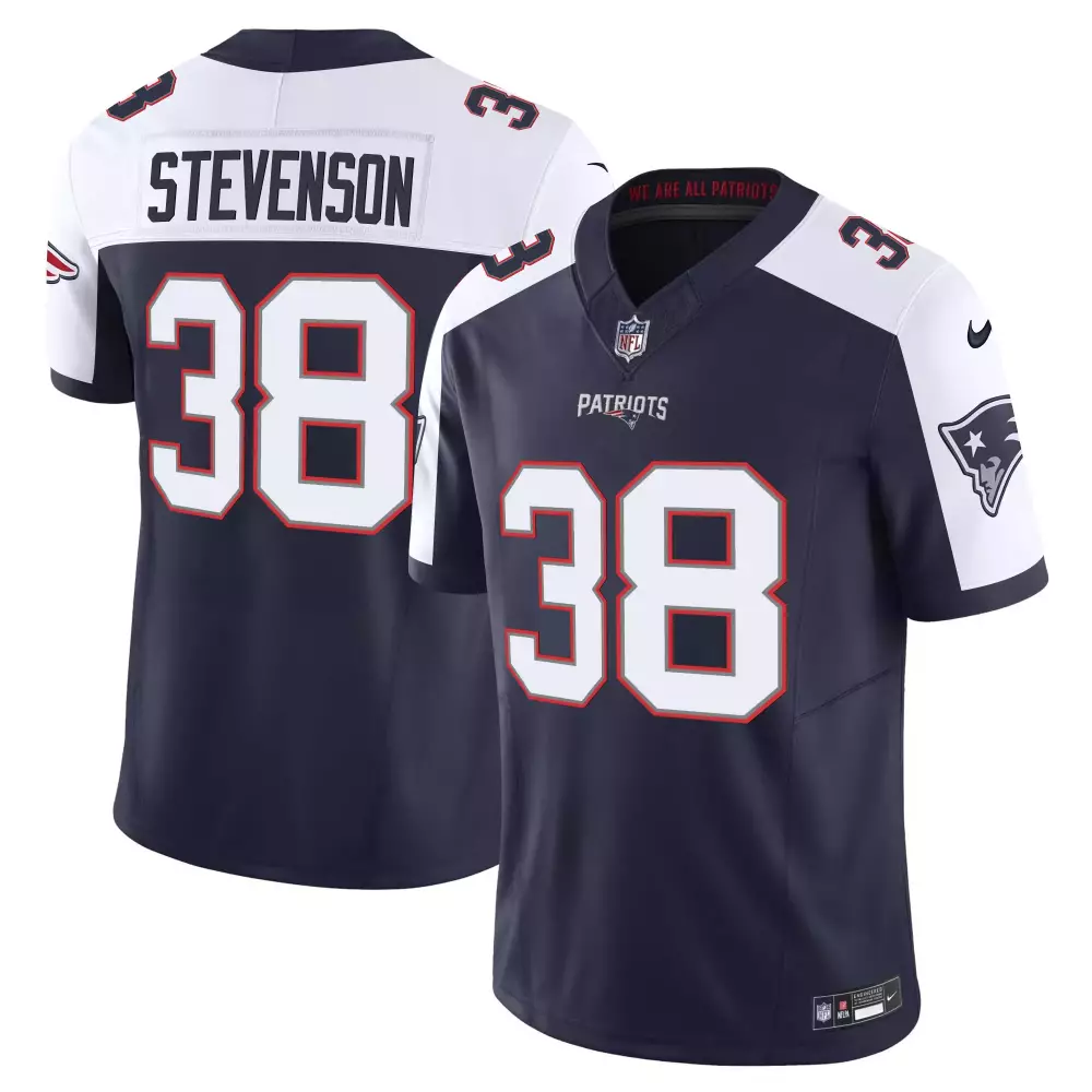 stevenson 38 men s navy patriots all stitched jersey with name patch 2023