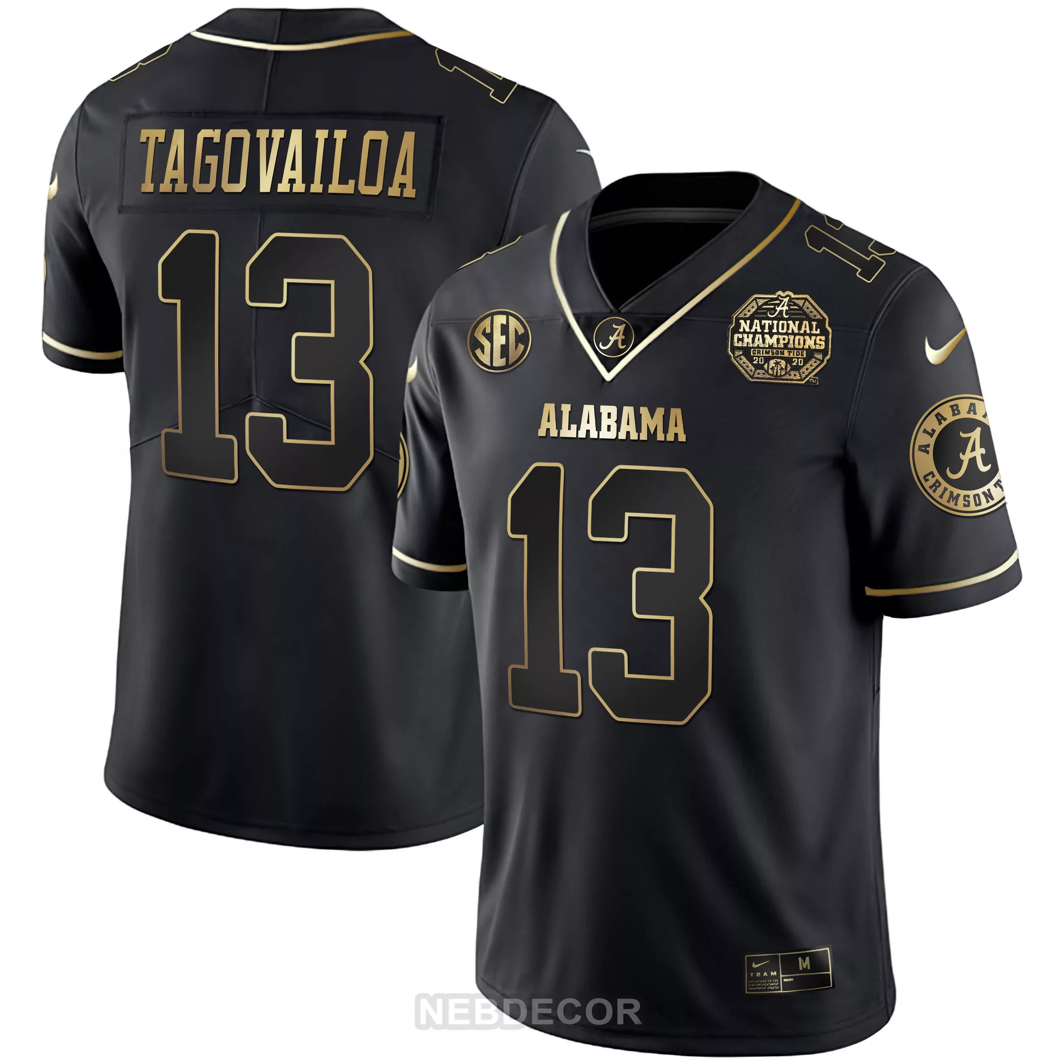smith 6 alabama crimson tide men s red stitched jersey name patch national champions 2020