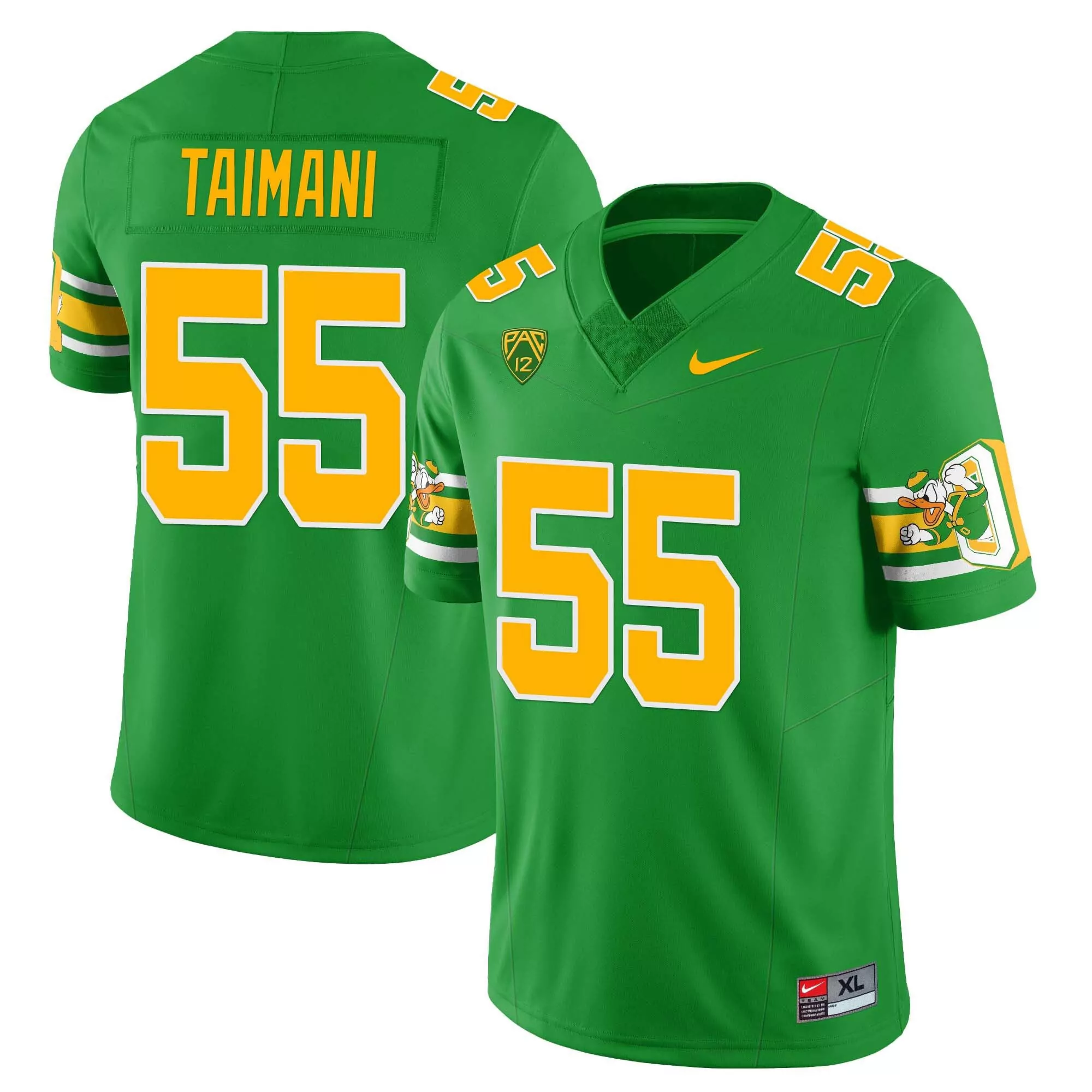 taimani 55 men s stitched oregon ducks green jersey 1984 name patch