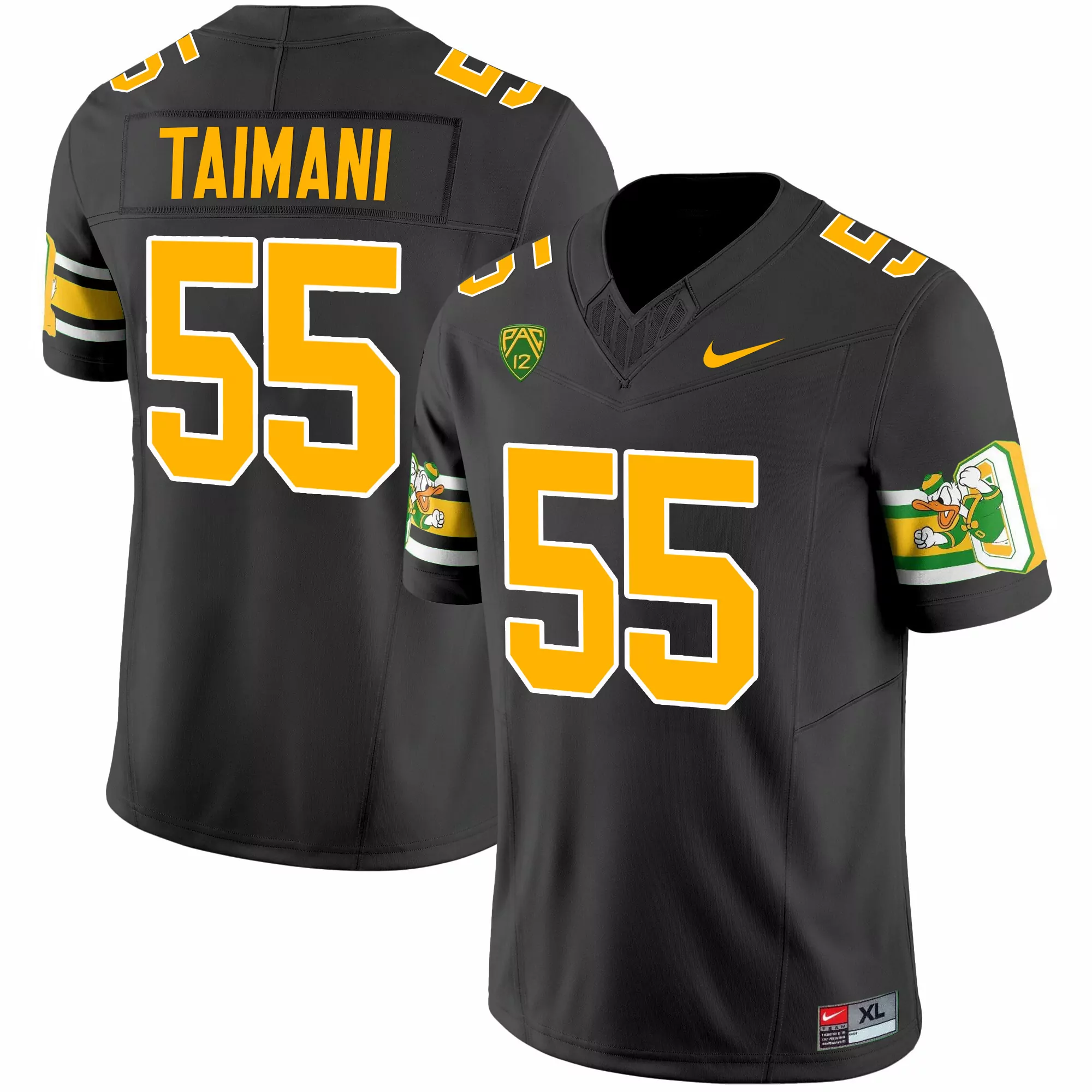 taimani 55 oregon ducks men s stitched black jersey 2021 name patch