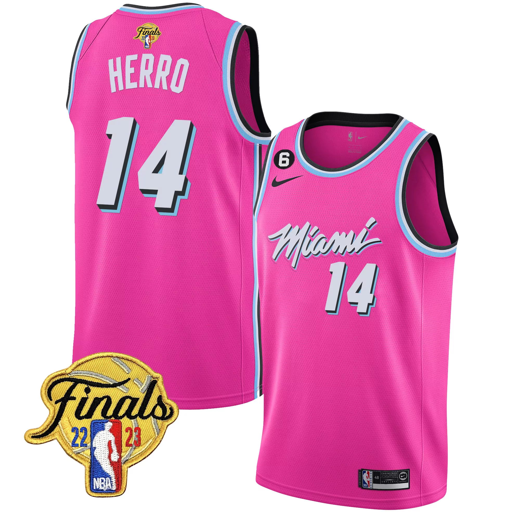tyler herro 14 miami heat 2023 men s all stitched vapor jersey black finals edition