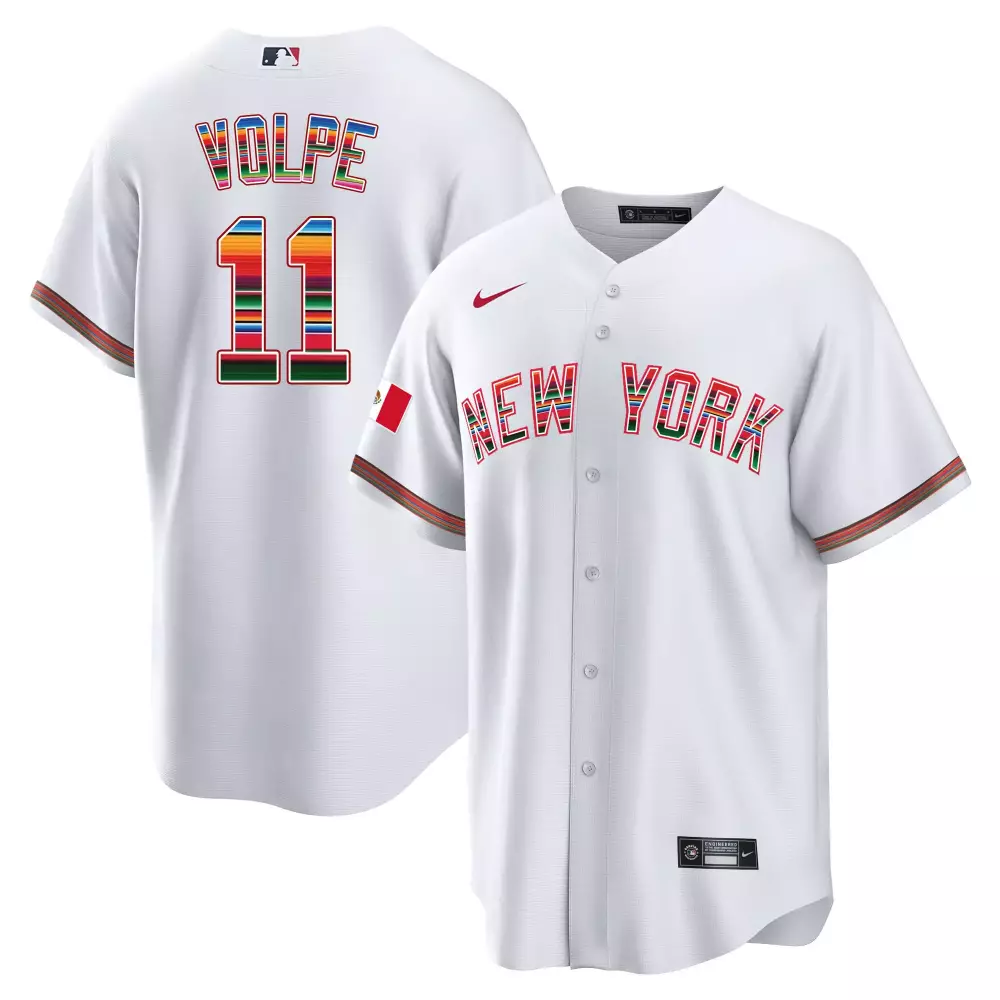 Volpe 11 New York Yankees White Stitched Jersey 2023 | Replica with Name Patch | For Men, Women & Youth