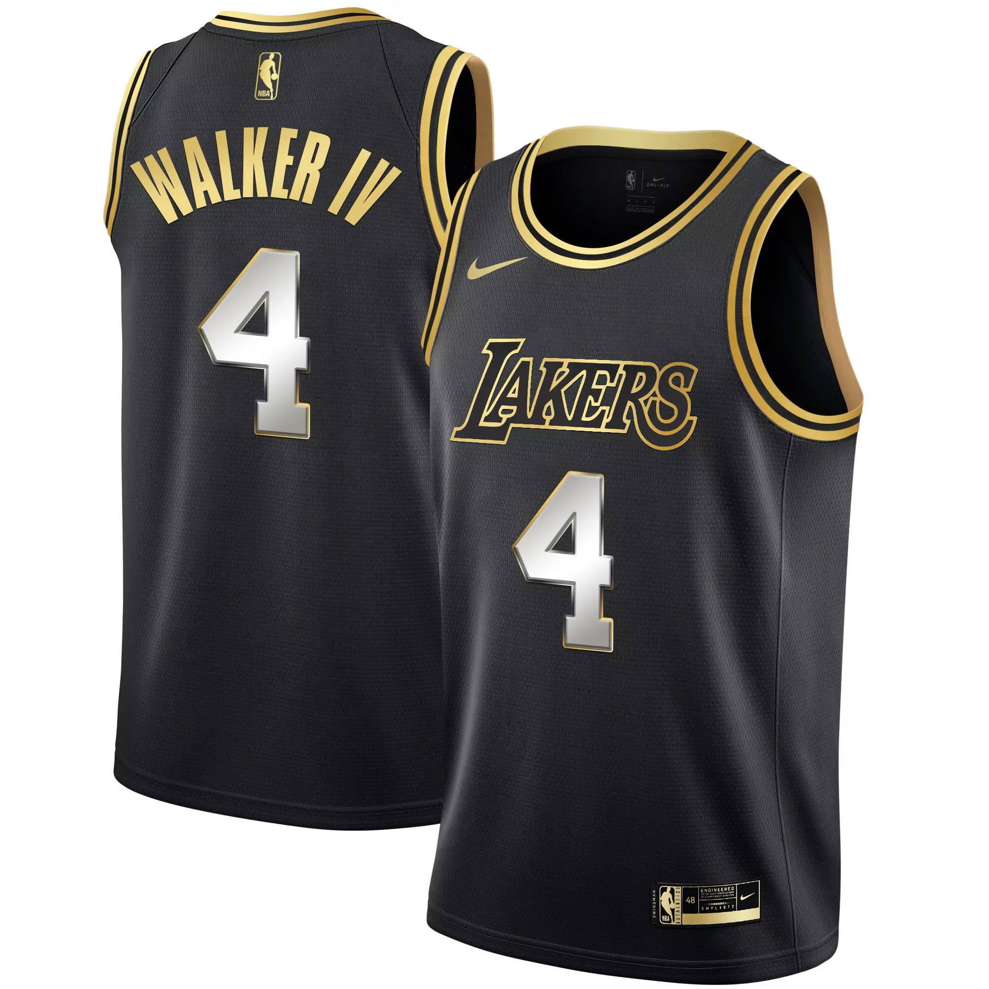 walker iv 4 los angeles lakers men s black stitched jersey 2023 name patch
