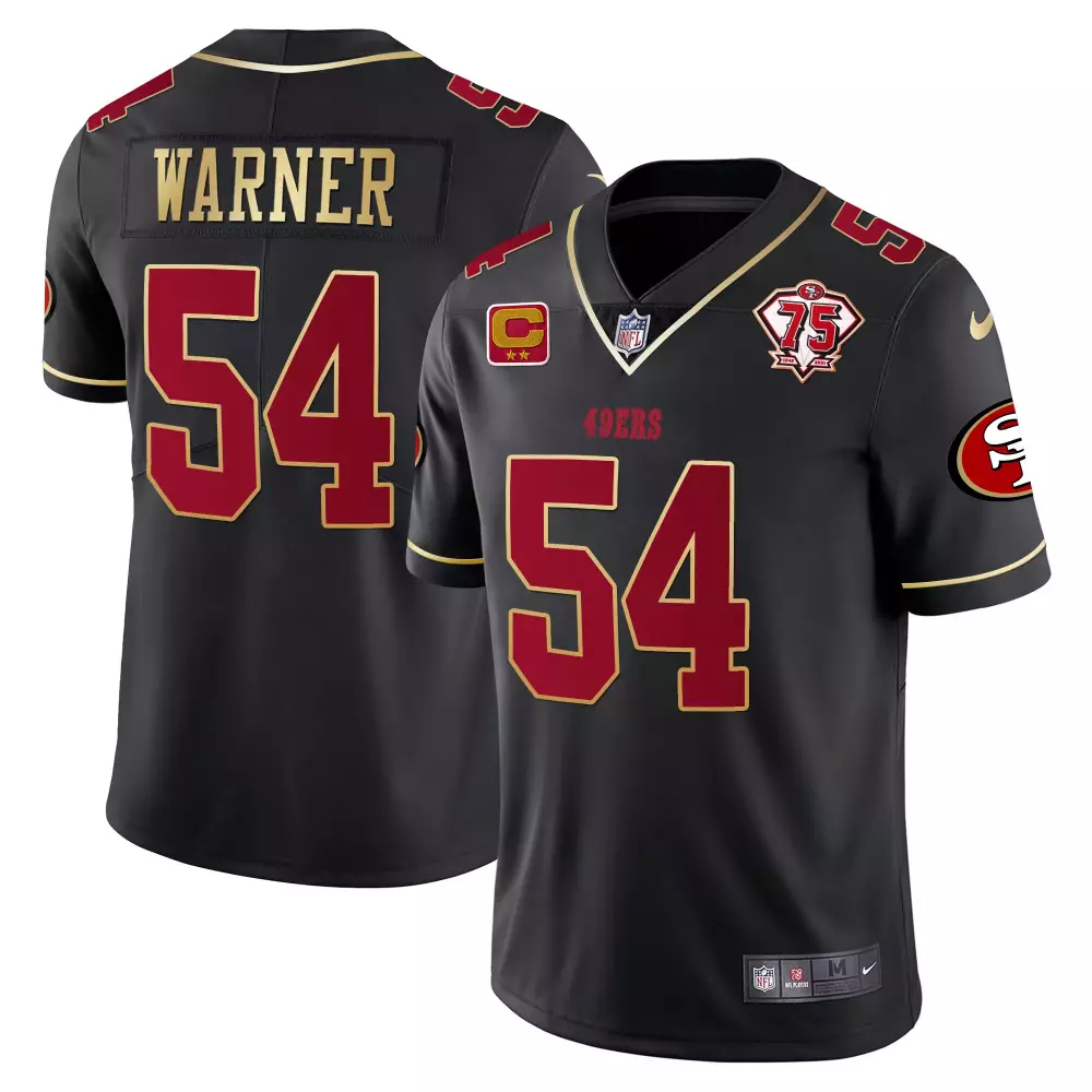 Warner 54 San Francisco 49ers 2022 Brown Stitched Jersey | Men's Name Patch Fan Gear | For Men, Women & Youth