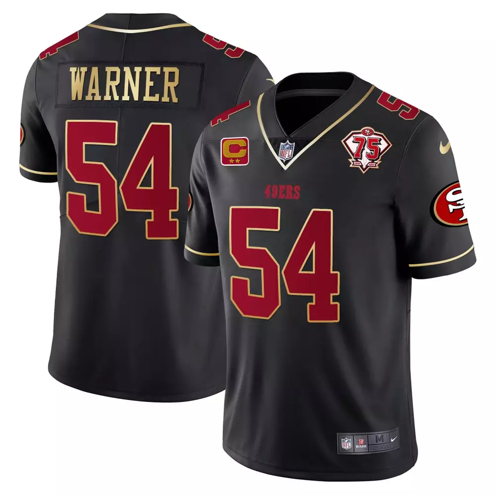 Warner 54 San Francisco 49ers 2023 White & Red Stitched Jersey | Men's Name Patch Fan Gear | For Men, Women & Youth