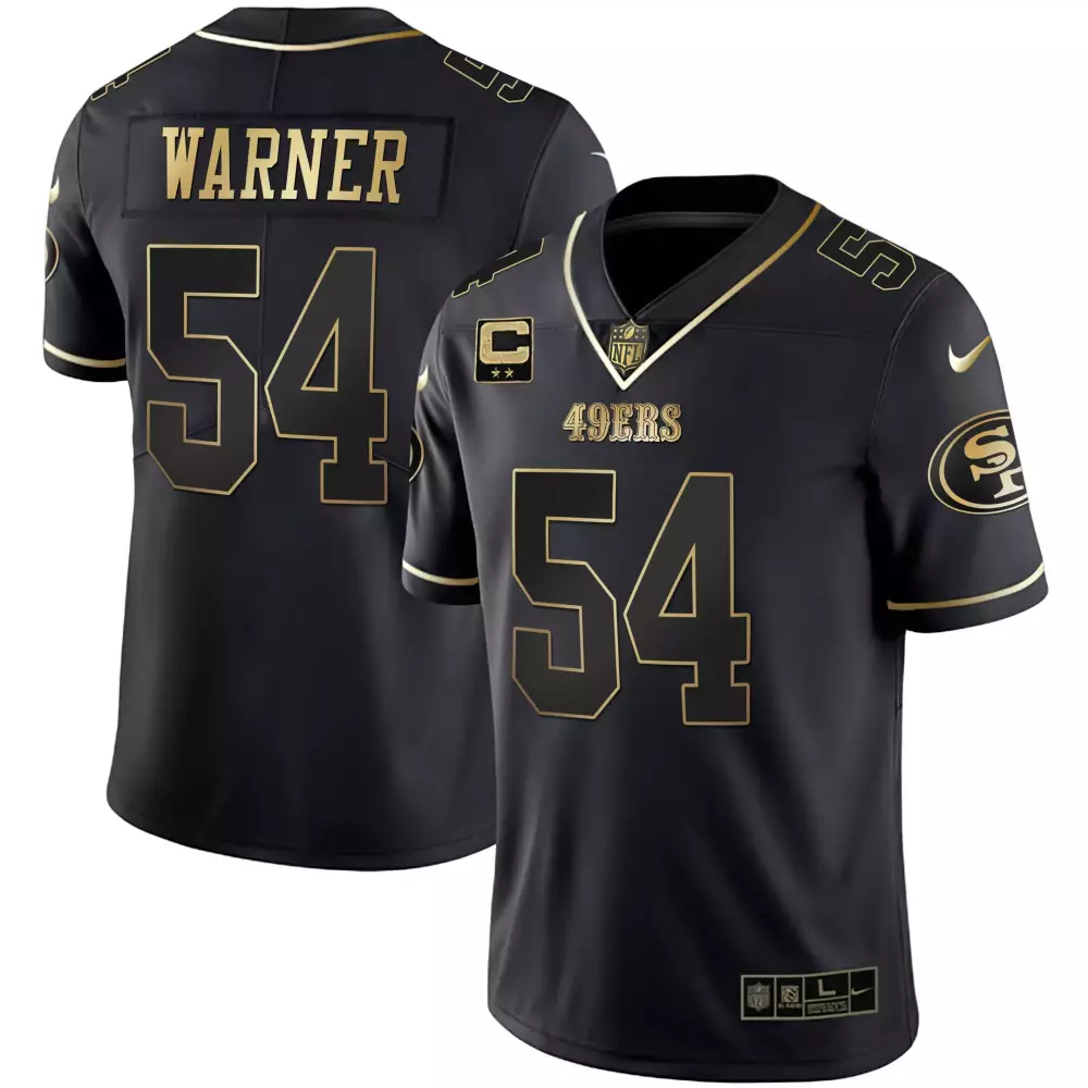 Warner 54 San Francisco 49ers Black Stitched Jersey | 2023 Name Patch Edition | For Men, Women & Youth