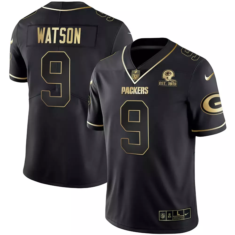 Watson 9 Green Bay Packers 2023 Stitched Jersey | Black Name Patch | Replica Fan Gear | For Men, Women & Youth