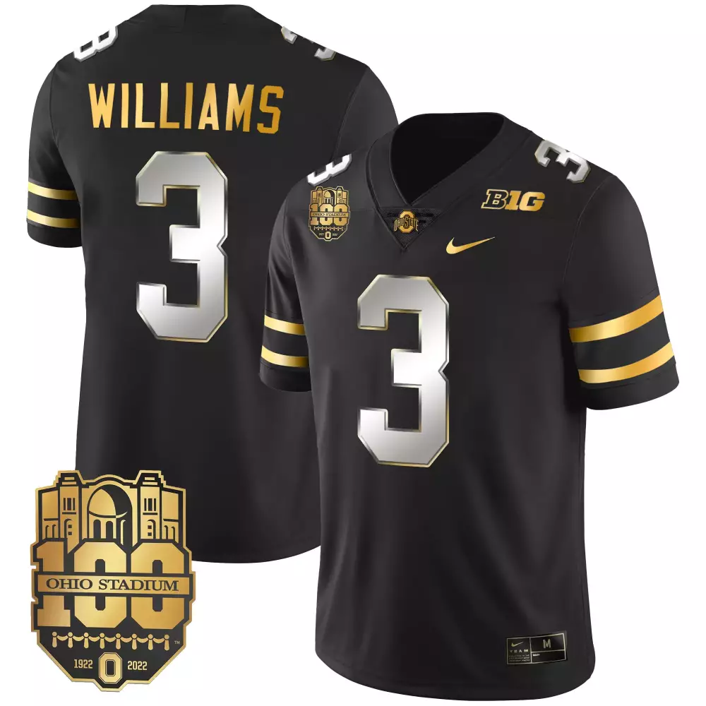 Williams 3 Ohio State Buckeyes Black Stitched Jersey | 2022 Name Patch | Limited Edition Fan Gear | For Men, Women & Youth