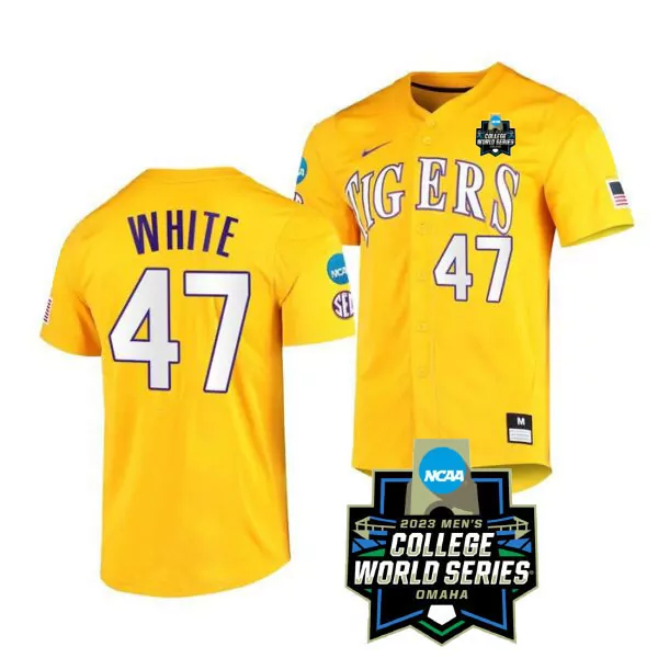 LSU Tigers 2023 Champions Alternate White Men's Jersey | Stitched Color Sleeves Design | Limited Edition Fan Gear | For Men