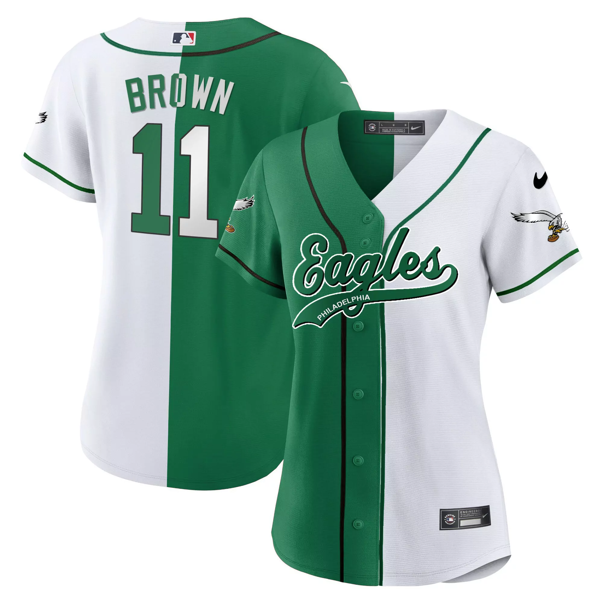 a j brown 11 philadelphia eagles kelly green stitched jersey men s style name patch 2023