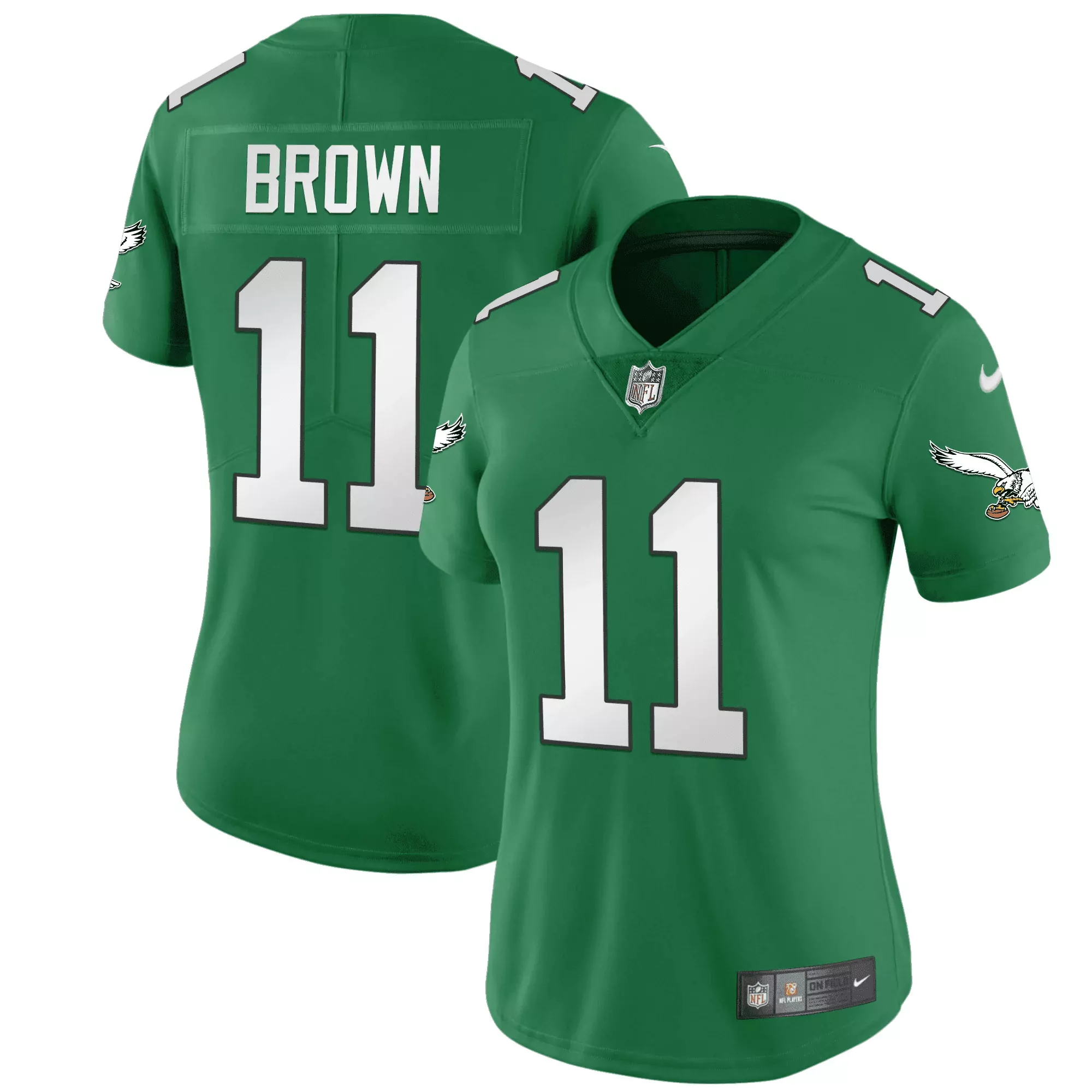 a j brown 11 philadelphia eagles kelly green stitched jersey men s style name patch 2023