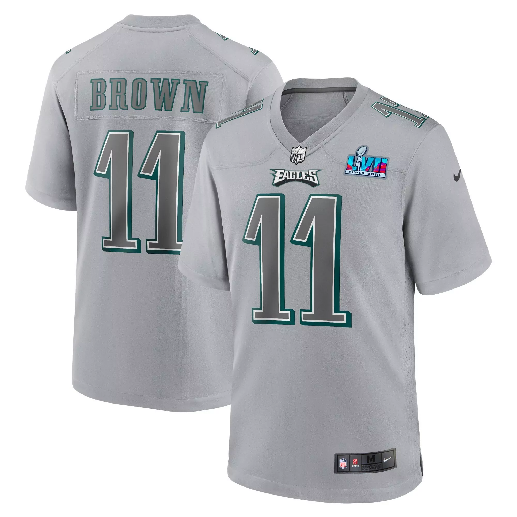 a j brown 11 philadelphia eagles midnight green stitched jersey name patch men s 2023