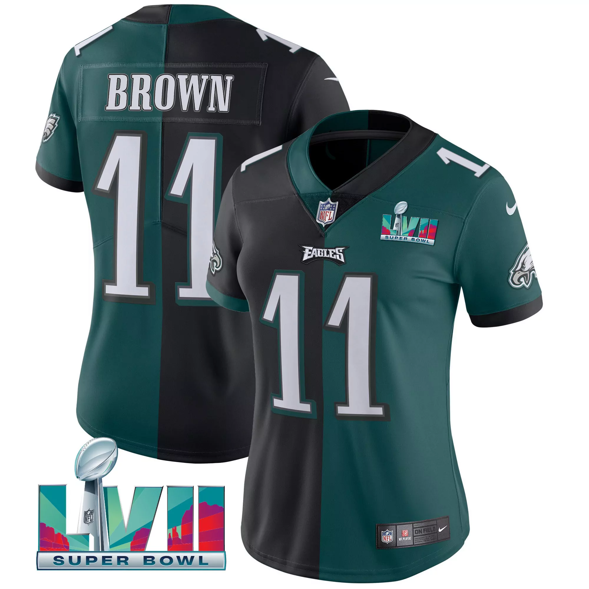 a j brown 11 philadelphia eagles super bowl lvii jersey all stitched vapor edition