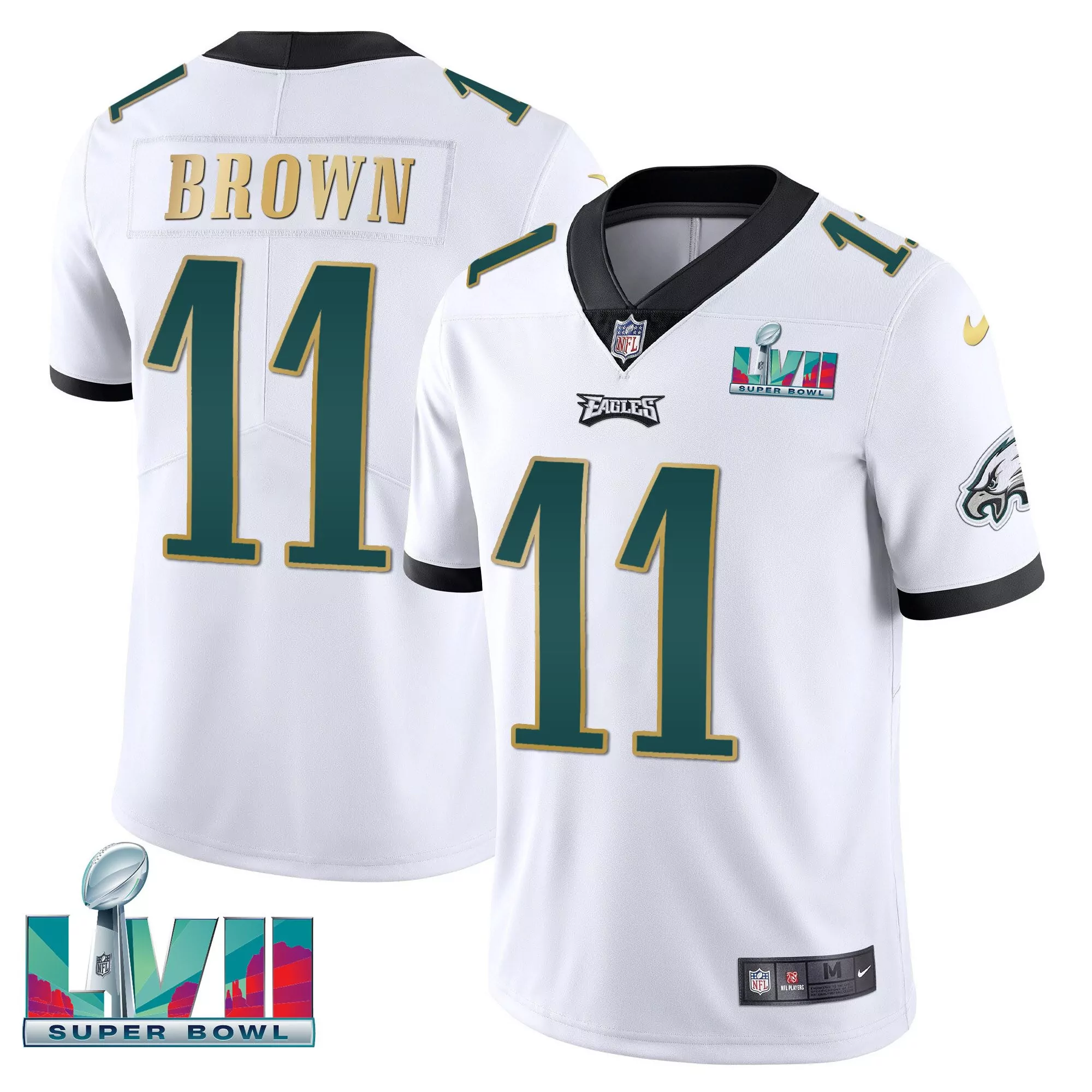 a j brown 11 philadelphia eagles white stitched jersey men s style name patch 2023