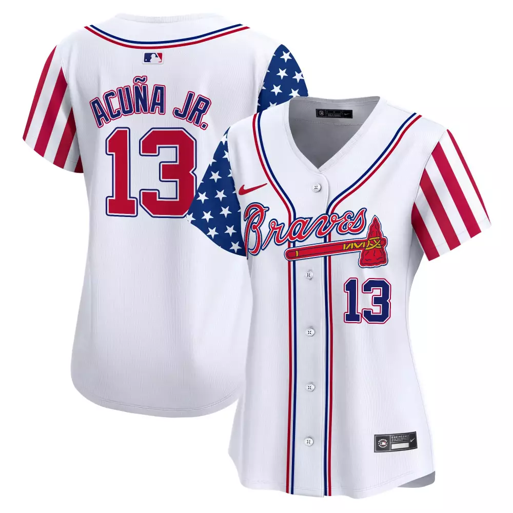 acua jr 13 atlanta braves 2024 independence day women s all stitched vapor jersey