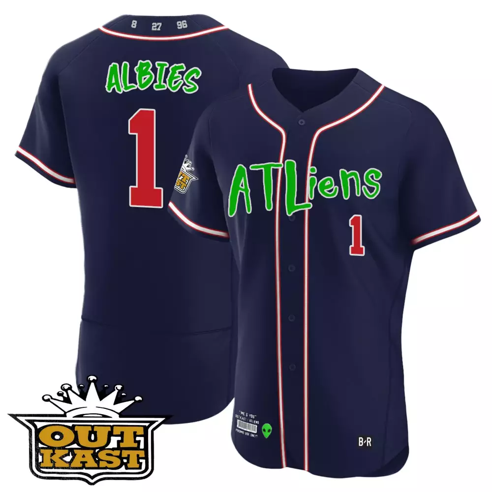 albies 1 atlanta braves navy all stitched jersey with name patch men s style 2023