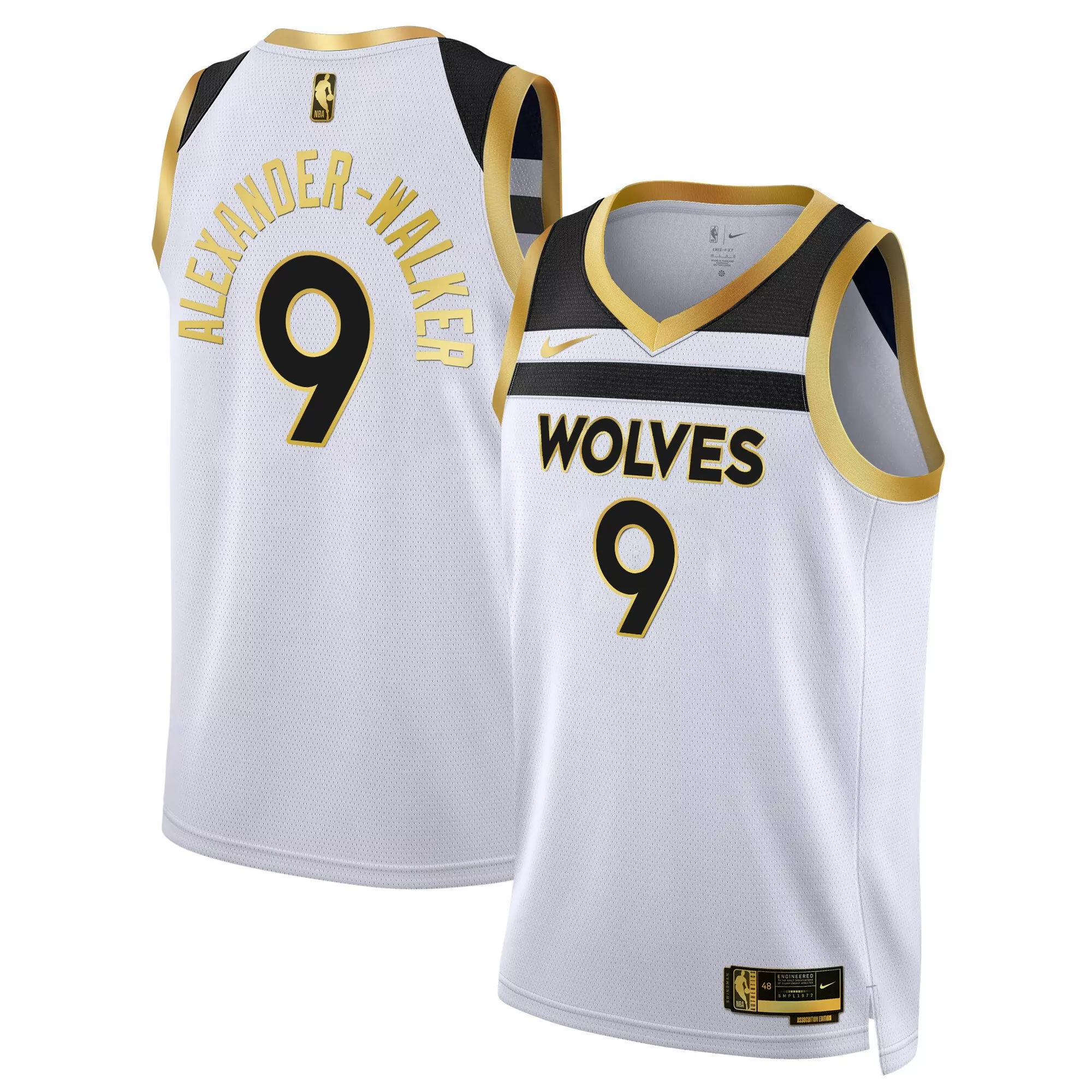 alexander walker 9 minnesota timberwolves navy all stitched jersey name patch 2023