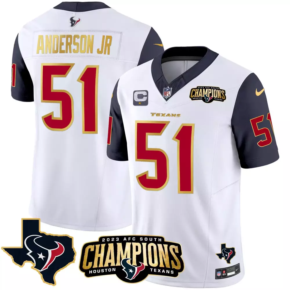 Anderson Jr. 51 Houston Texans Red Stitched Vapor Limited Jersey | 2024 Style | Fan Gear for Men, Women & Youth