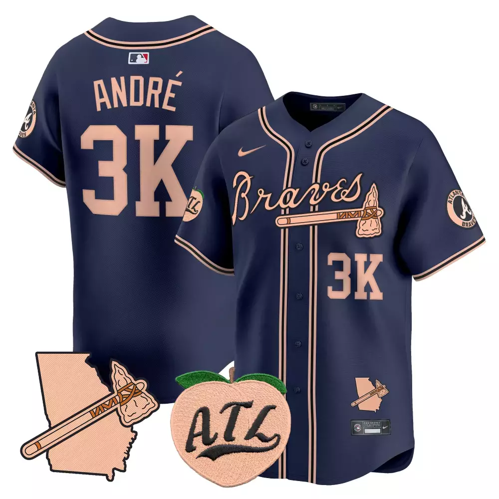 andr 3k atlanta braves navy jersey 2021 all stitched vapor outkast 150th anniversary