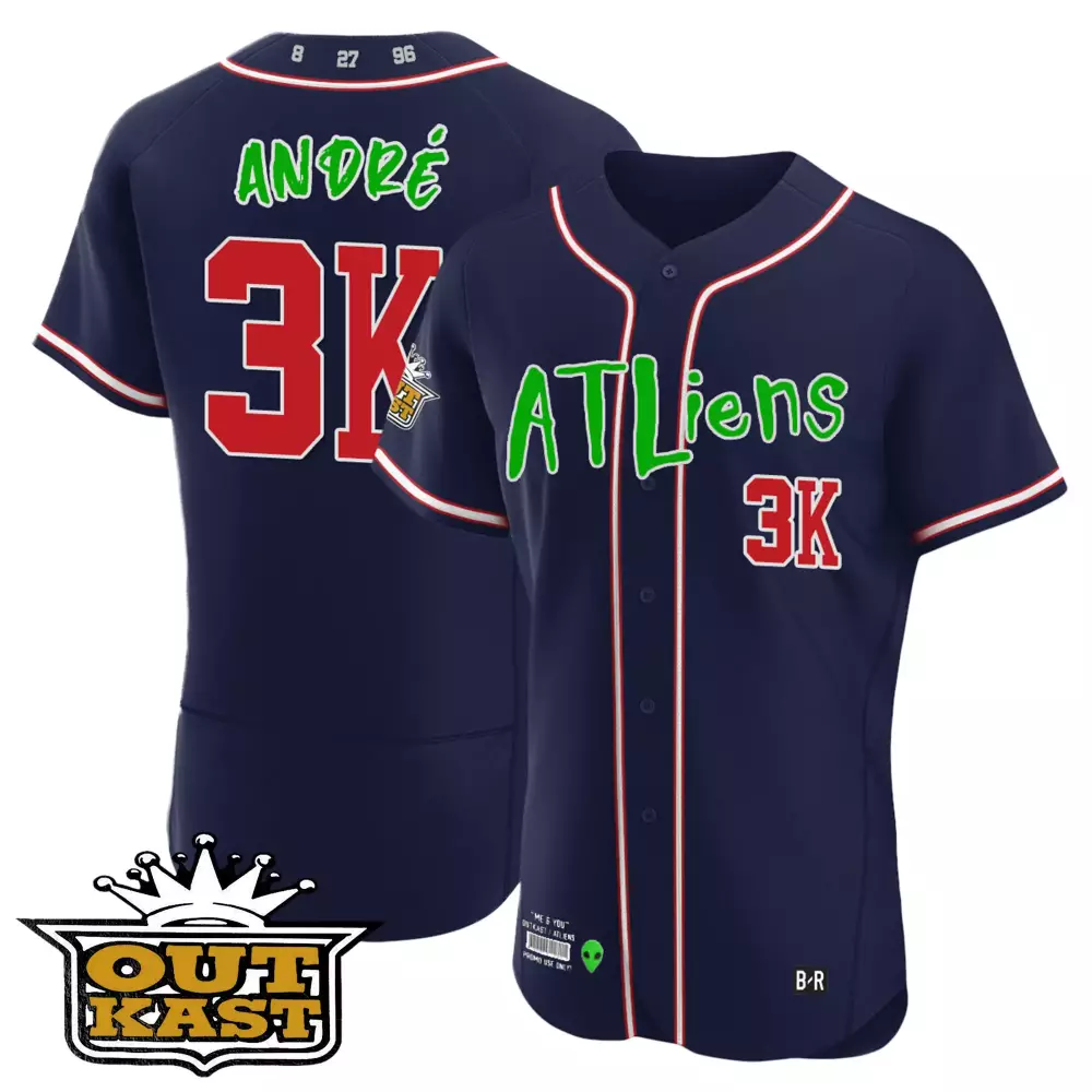 andr 3k atlanta braves navy jersey 2021 all stitched vapor outkast 150th anniversary