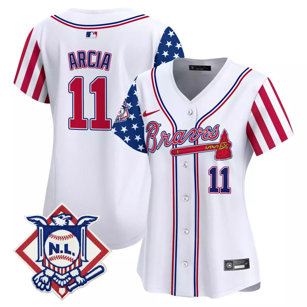 arcia 11 atlanta braves 2024 independence day vapor premier limited jersey blue