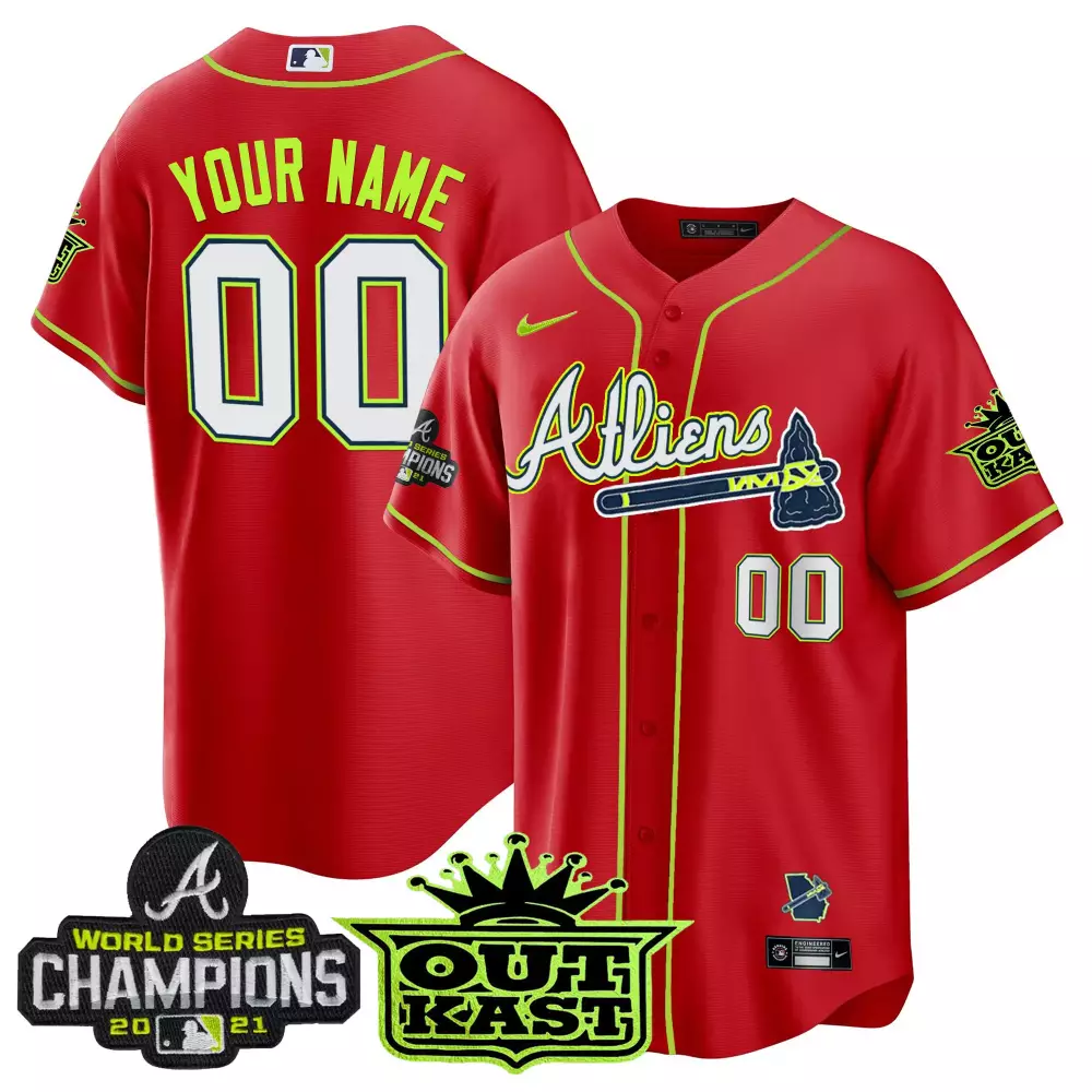 atlanta braves red all stitched vapor jersey world series champions 2021