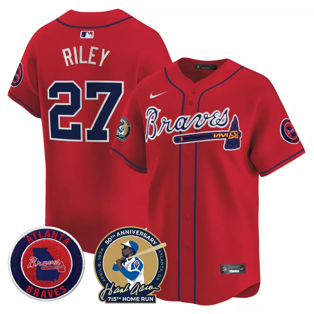 austin riley 27 atlanta braves red outkast all stitched vapor jersey 2023