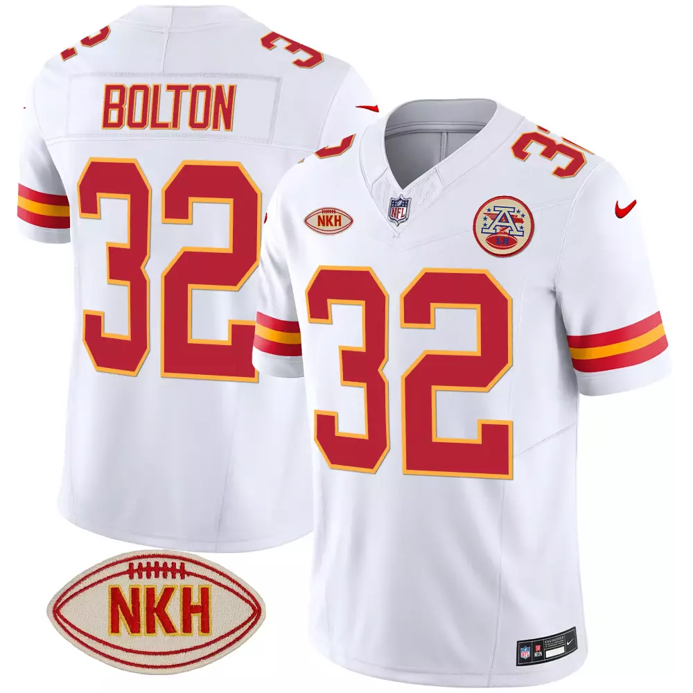 Bolton 32 Kansas City Chiefs 2023 Vapor Jersey | White Super Bowl LVIII All Stitched | For Men, Women & Youth