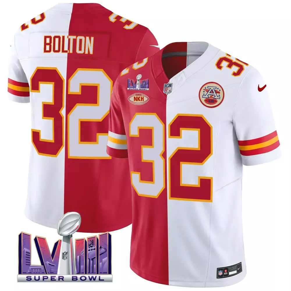 Bolton 32 Kansas City Chiefs Super Bowl LVIII Stitched Jersey | Red White Vapor Style | Limited Edition Fan Gear | For Men, Women & Youth