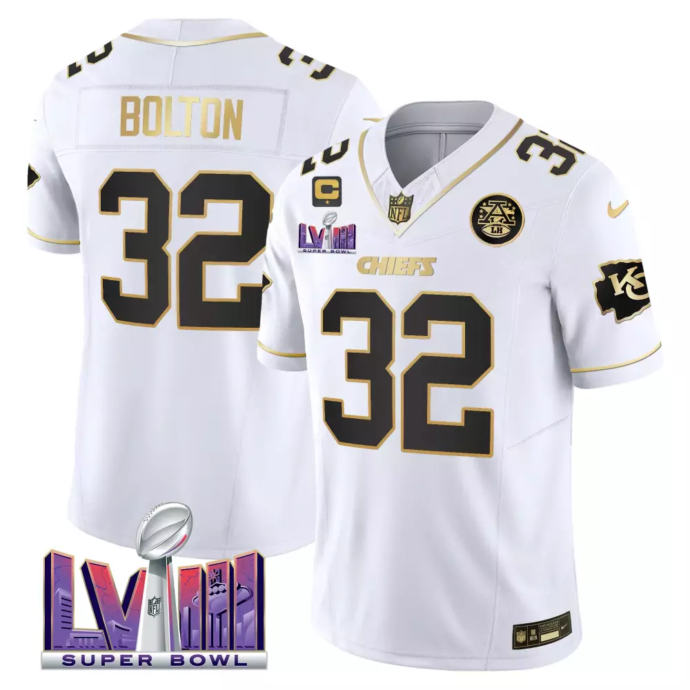 Bolton 32 Kansas City Chiefs 2023 Vapor Jersey | White Super Bowl LVIII All Stitched | For Men, Women & Youth