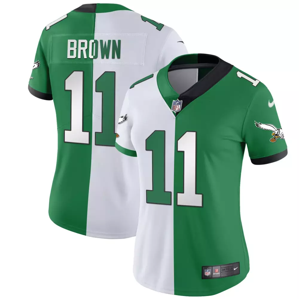 Brandon Brown 11 Philadelphia Eagles Women's Green & White All Stitched Vapor Jersey | Fan Gear for Game Day | For Men, Women & Youth