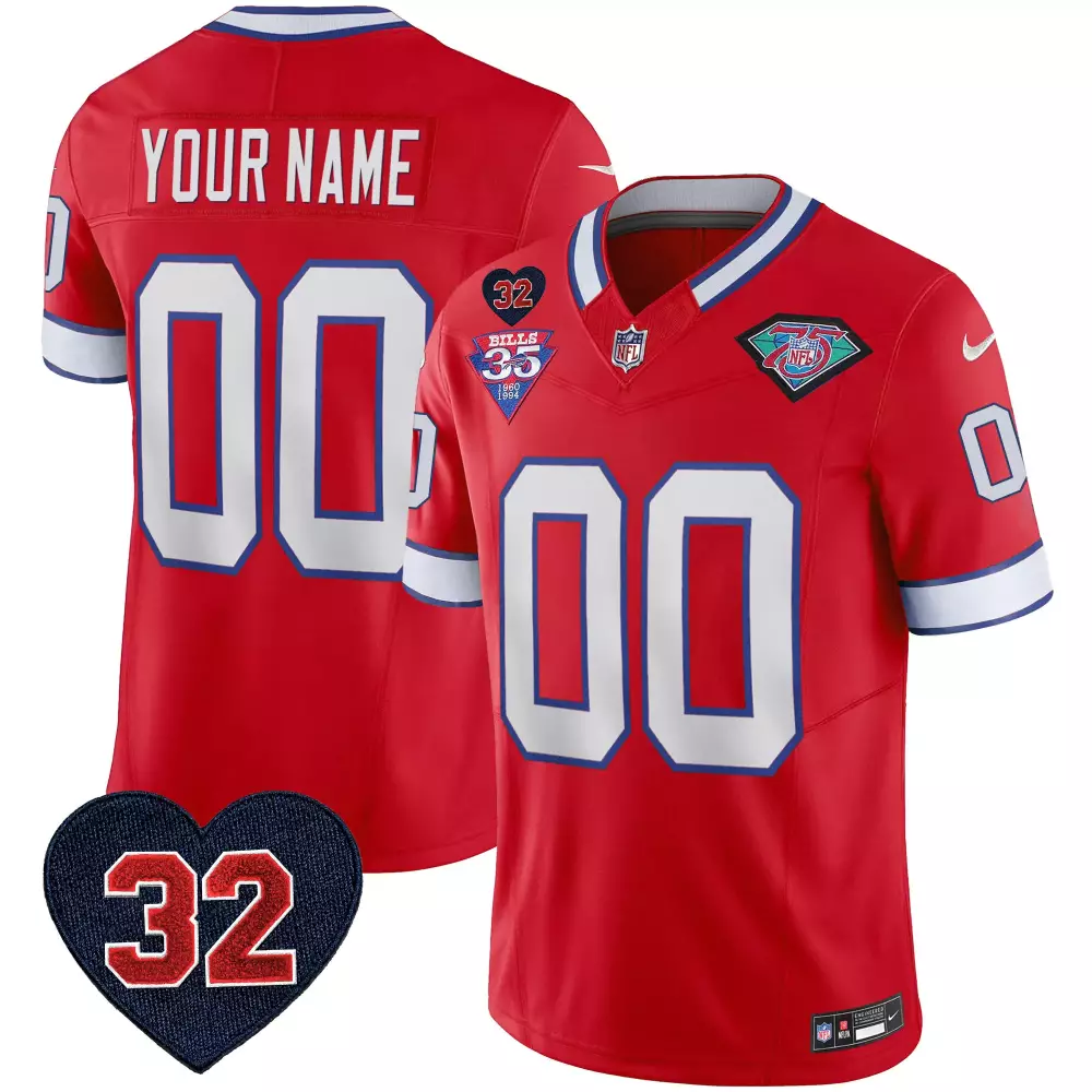 Buffalo Bills Red All Stitched Vapor Limited Jersey 2023 | Custom Name 00 | For Men, Women & Youth