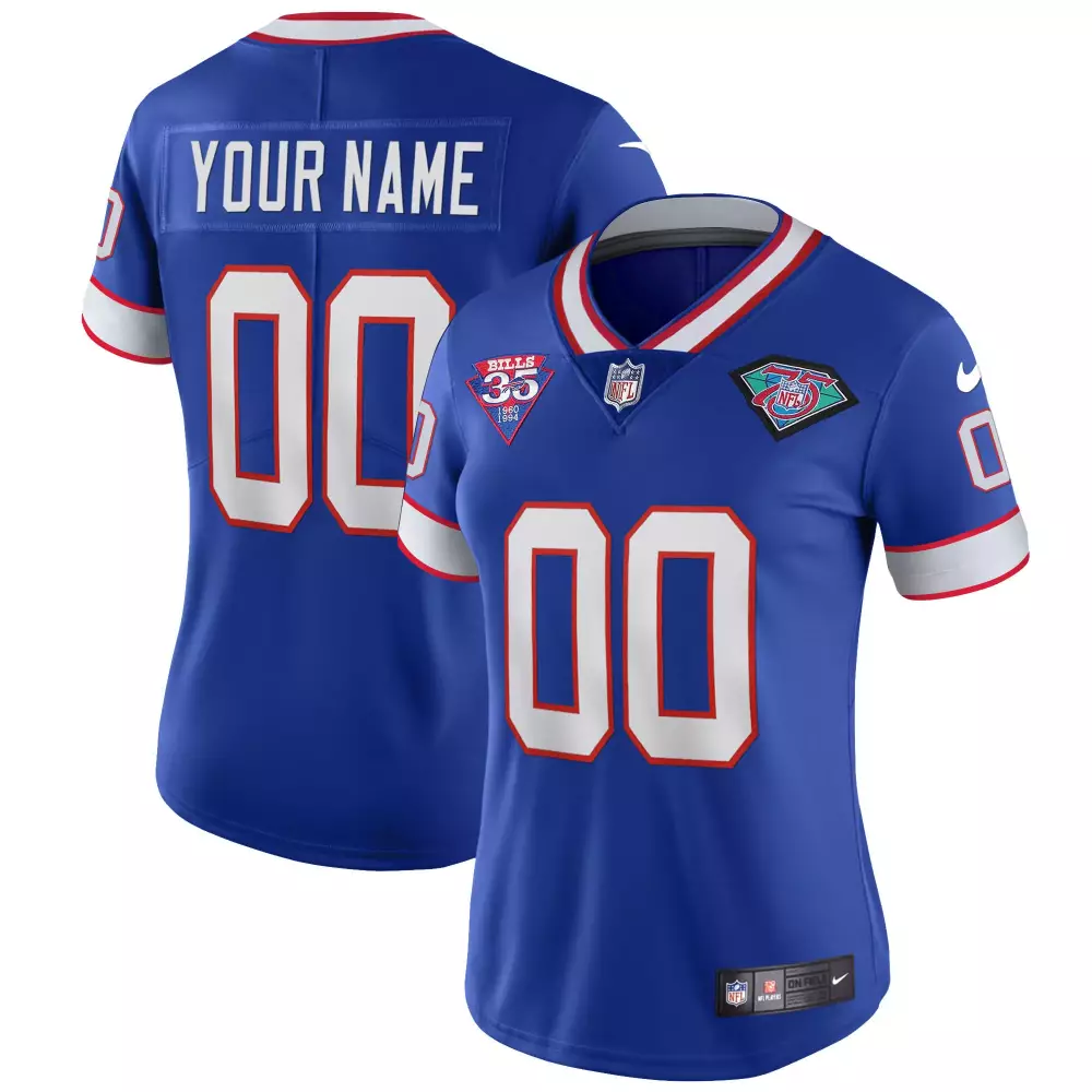 Buffalo Bills Women's Custom Blue 1994 Throwback All Stitched Vapor Jersey | For Women | Fan Gear