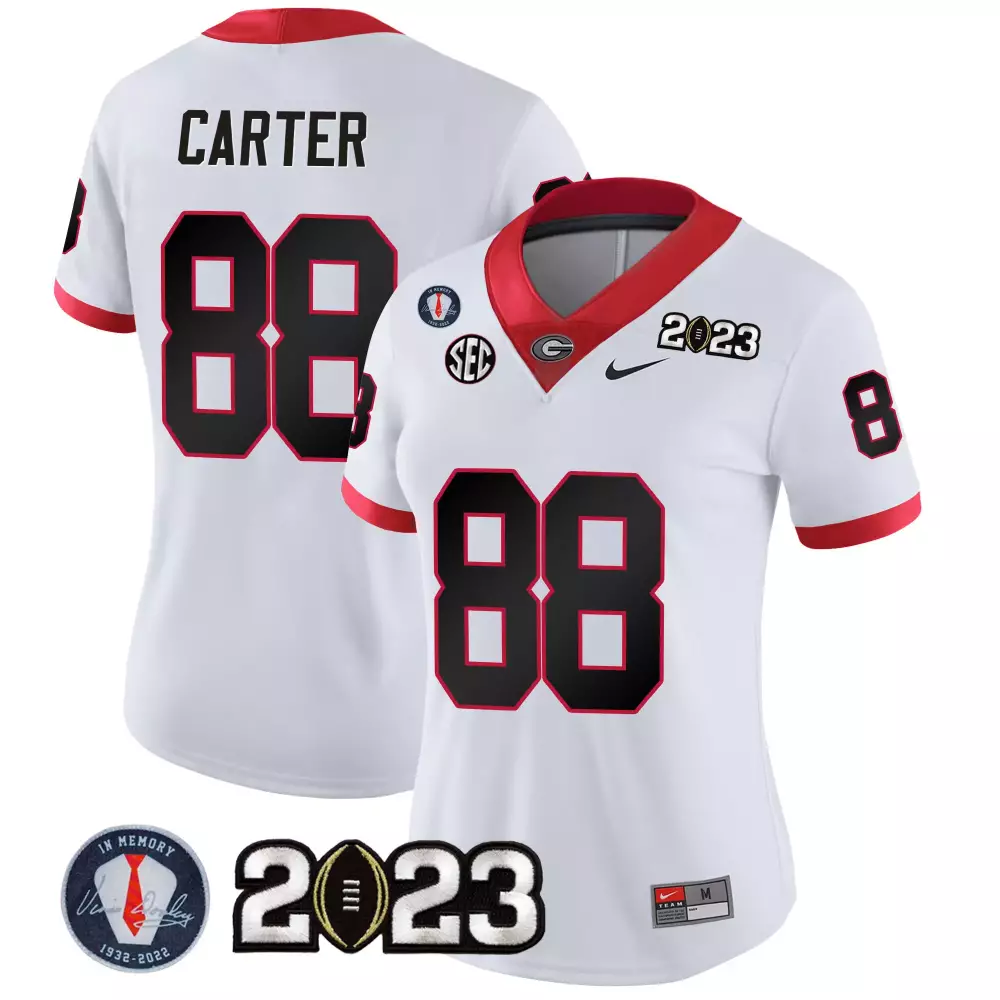 Carter 88 Women's Georgia Bulldogs 2023 Stitched Vapor Jersey | White & Red | Fan Gear for All